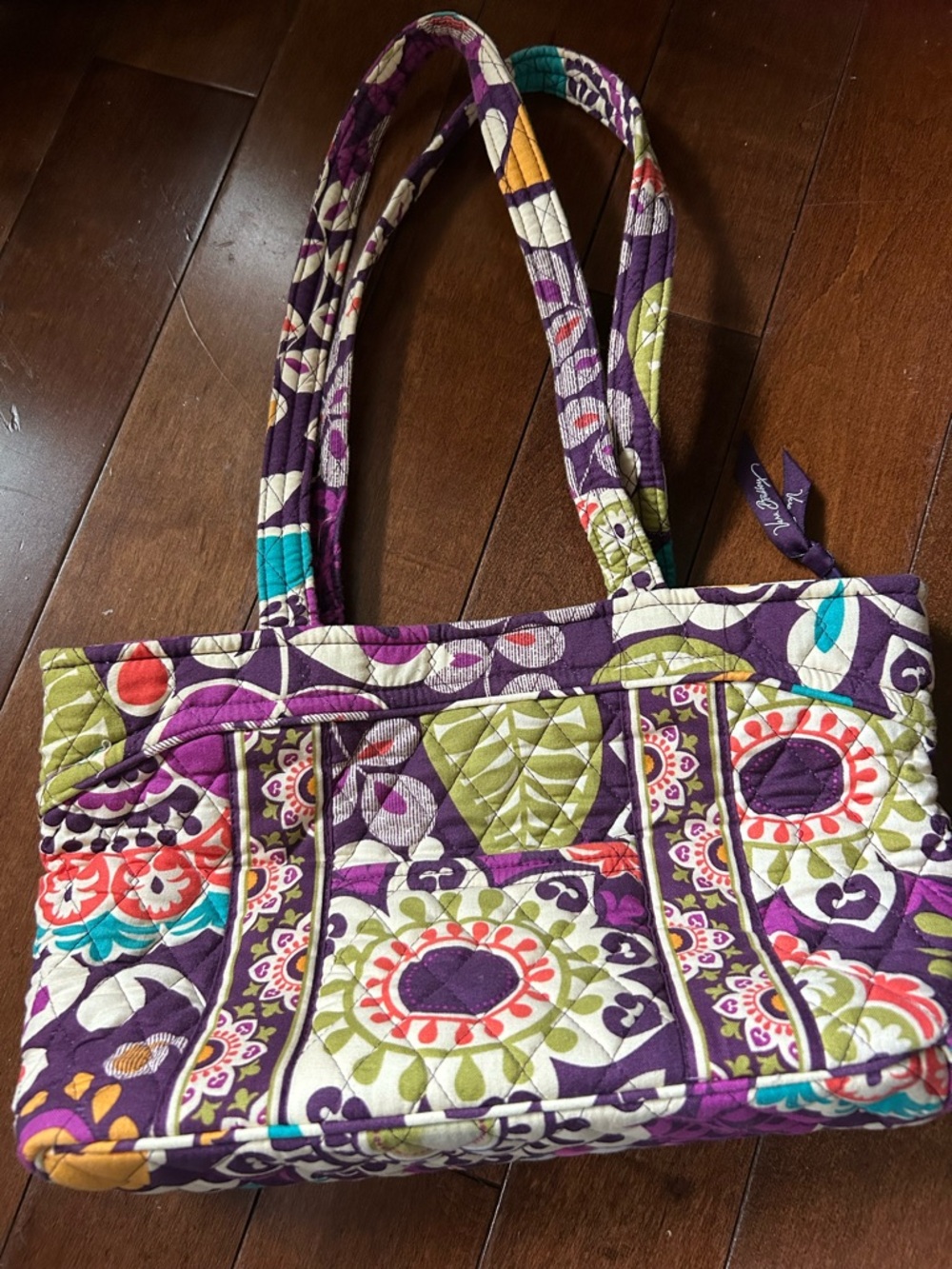 Vera Bradley Quilted Shoulder Bag in Purple Floral Multi-Color - Picture 3 of 6